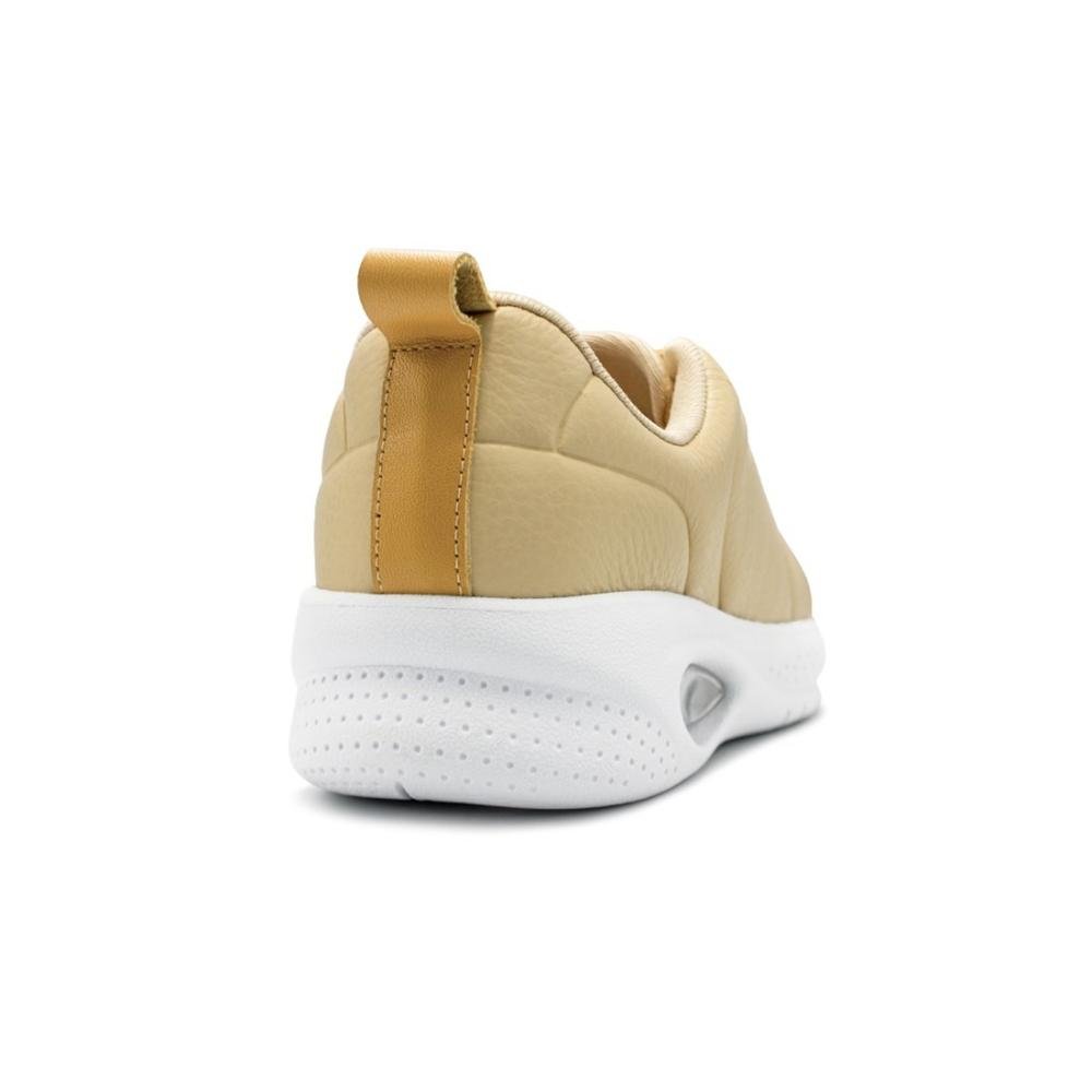 Tênis Usaflex Feminino Em Couro Conforto Casual AL3601 Bege 4