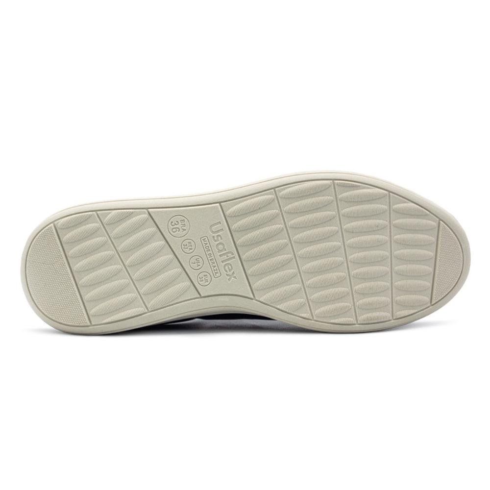 Tênis Usaflex Feminino Básico Couro e Elástico Conforto Casual UC0601 Preto 5