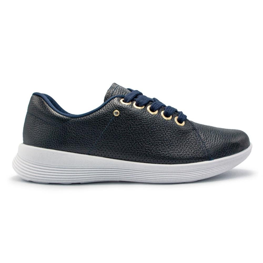 Tênis Usaflex Feminino Couro Conforto Casual UC0602 Azul 1