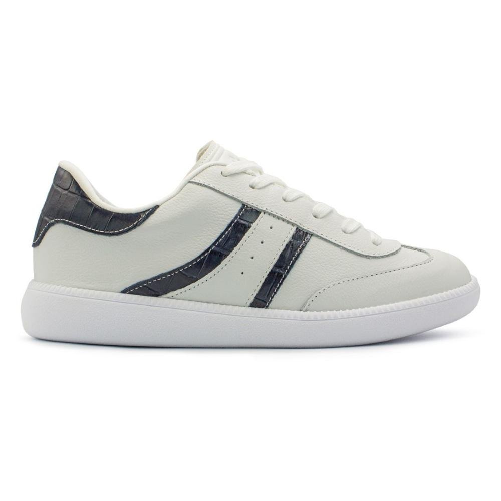 Tênis Usaflex Feminino Clássico Em Couro Conforto Casual AJ0209 Branco 1
