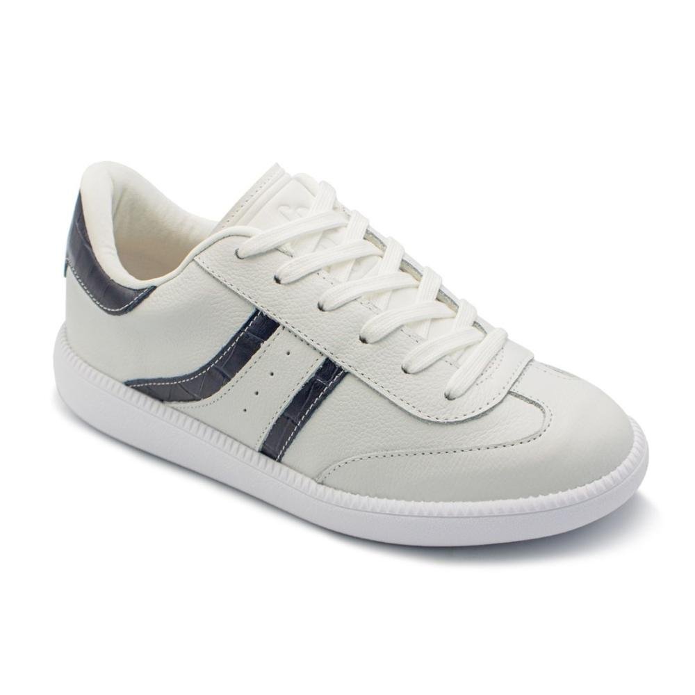 Tênis Usaflex Feminino Clássico Em Couro Conforto Casual AJ0209 Branco 2
