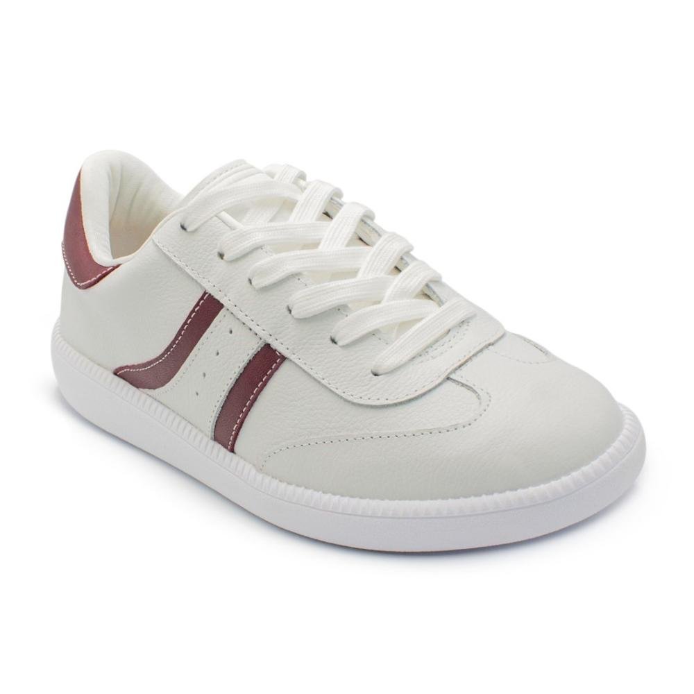Tênis Usaflex Feminino Clássico Em Couro Conforto Casual AJ0209 Branco 2