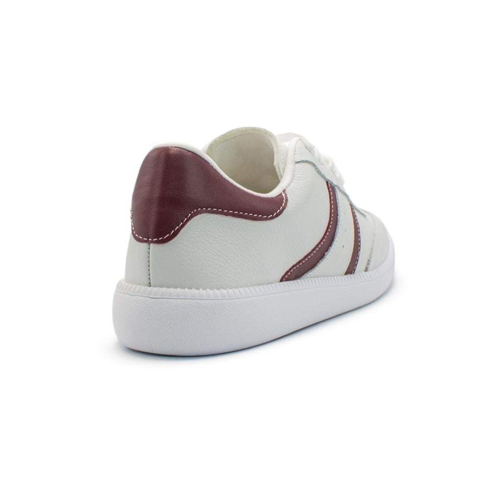 Tênis Usaflex Feminino Clássico Em Couro Conforto Casual AJ0209 Branco 4