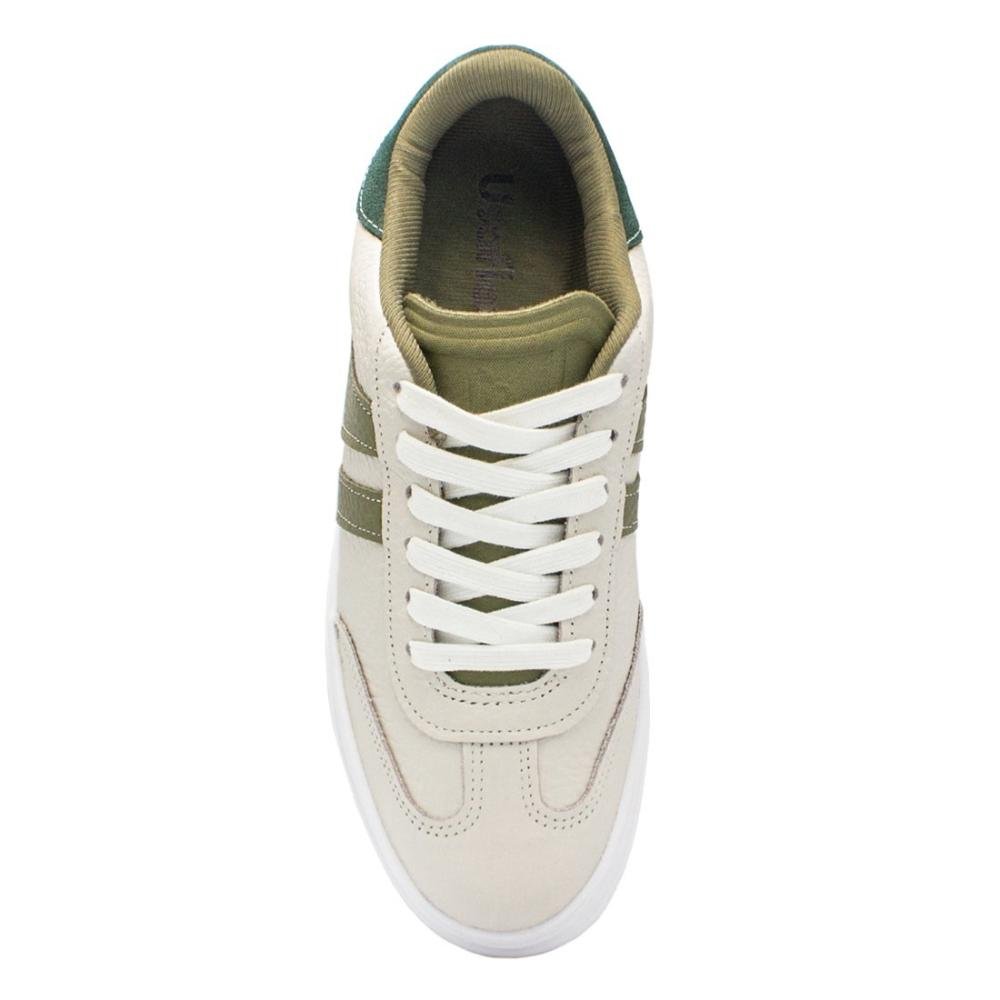 Tênis Usaflex Feminino Em Couro Salto Plataforma Casual AL1004 Branco 3