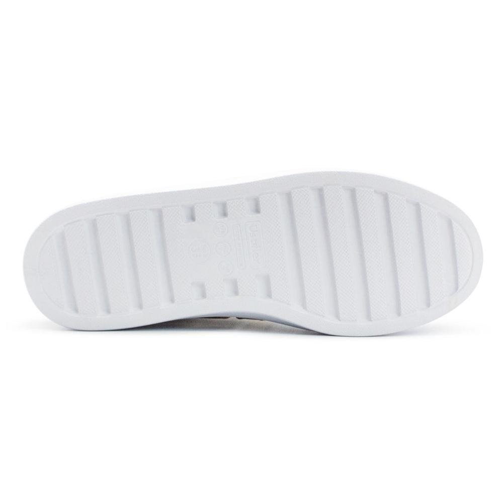 Tênis Usaflex Feminino Em Couro Salto Plataforma Casual AL1004 Branco 5