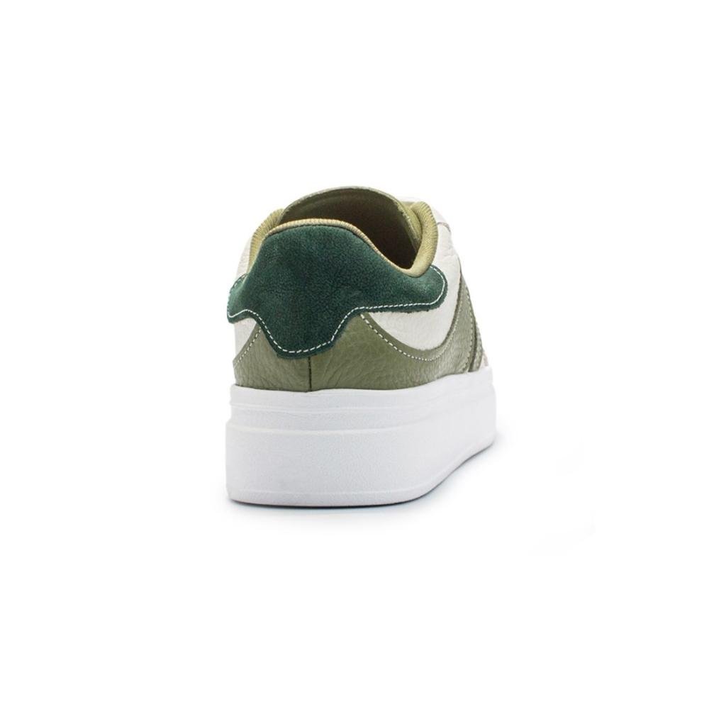 Tênis Usaflex Feminino Em Couro Salto Plataforma Casual AL1004 Branco 4