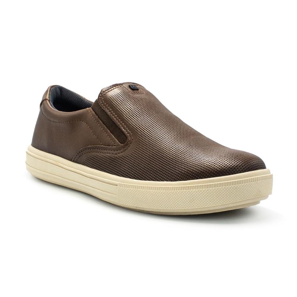 Sapatênis Pegada Slip On Couro e Elástico City 111504-03 Marrom 2