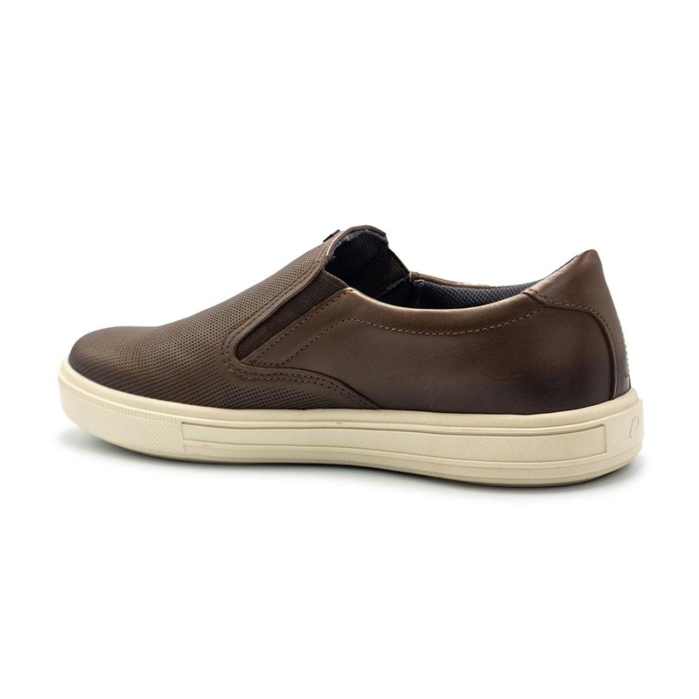 Sapatênis Pegada Slip On Couro e Elástico City 111504-03 Marrom 4