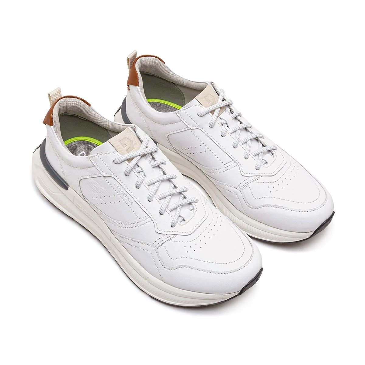 Tênis De Couro Democrata Masculino Denim Brad Ultra Light 527101 2