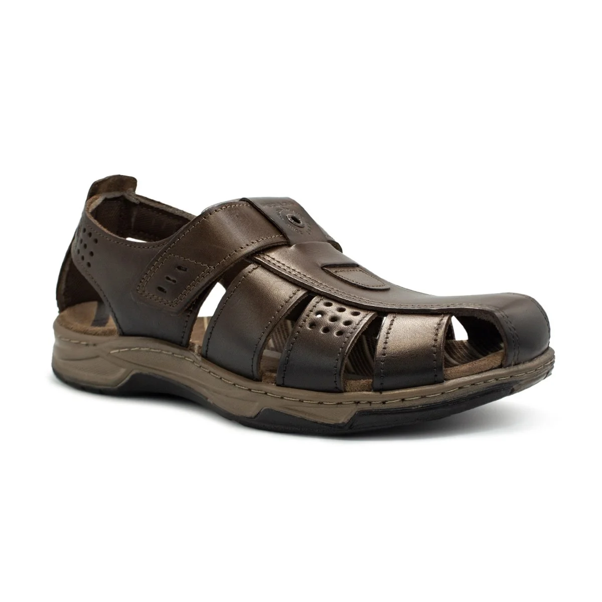 Sandália Pegada Masculina Couro 132255 Marrom 2