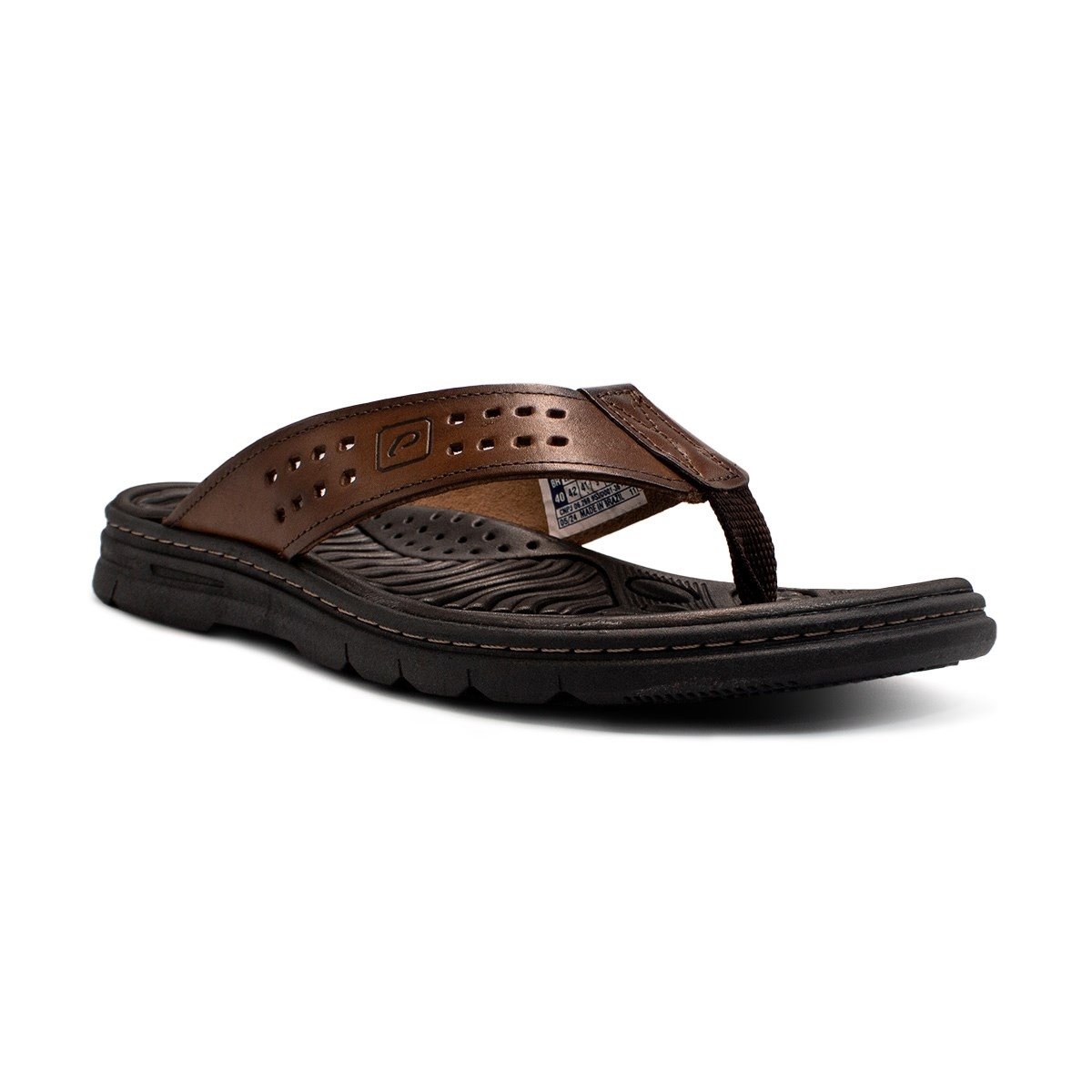 Chinelo Pegada Masculino Couro 134202 Marrom 2