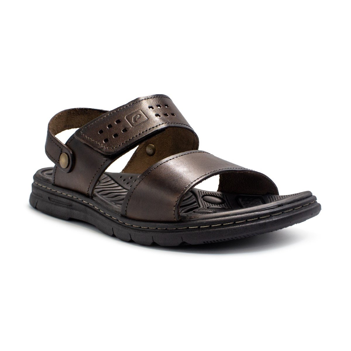 Sandália Pegada Masculina Couro 2 em 1 134203 Marrom 2