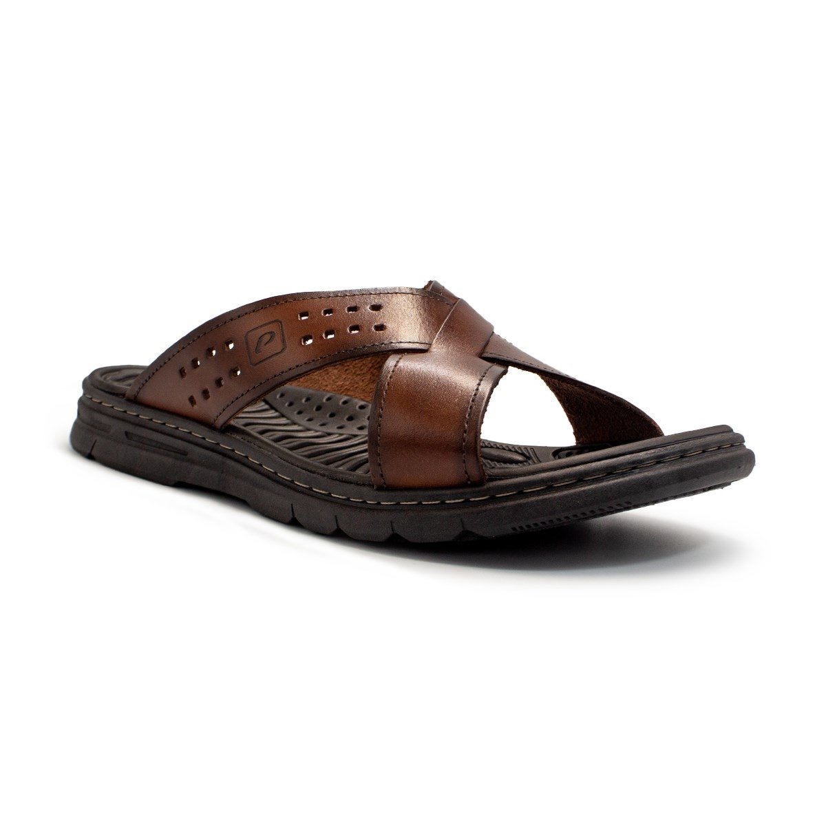 Chinelo Pegada Masculino Couro 134201 Marrom 2