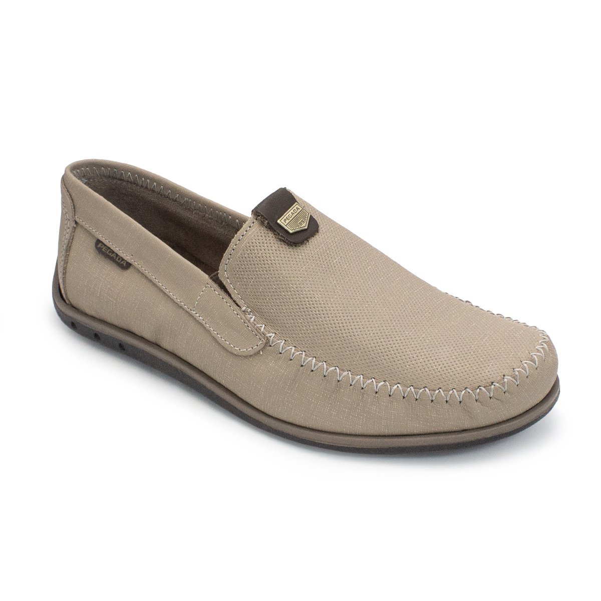 Mocassim Pegada Masculino em Couro 141603 Bege 2