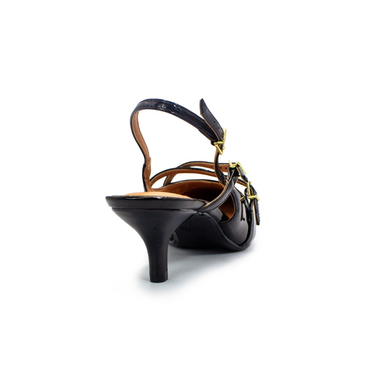 Scarpin Vizzano Feminino Slingback Tiras e Fivelas Salto Médio 1122 Preto 3