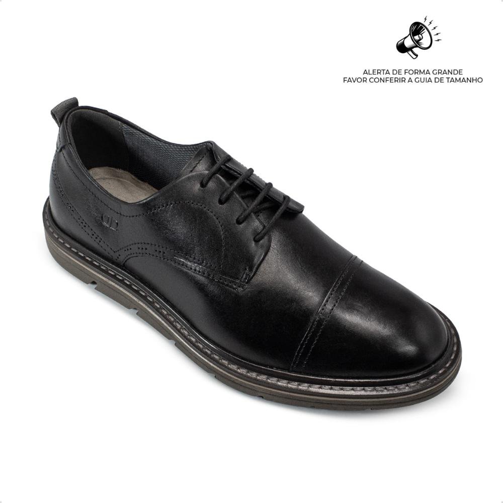 Sapato Social De Couro Democrata Metropolitan Jeff 604101 Preto/Marrom 2