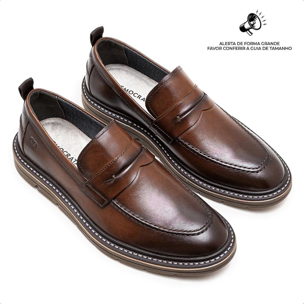 Sapato Social De Couro Democrata Metropolitan Jeff 604103 Marrom Claro 2