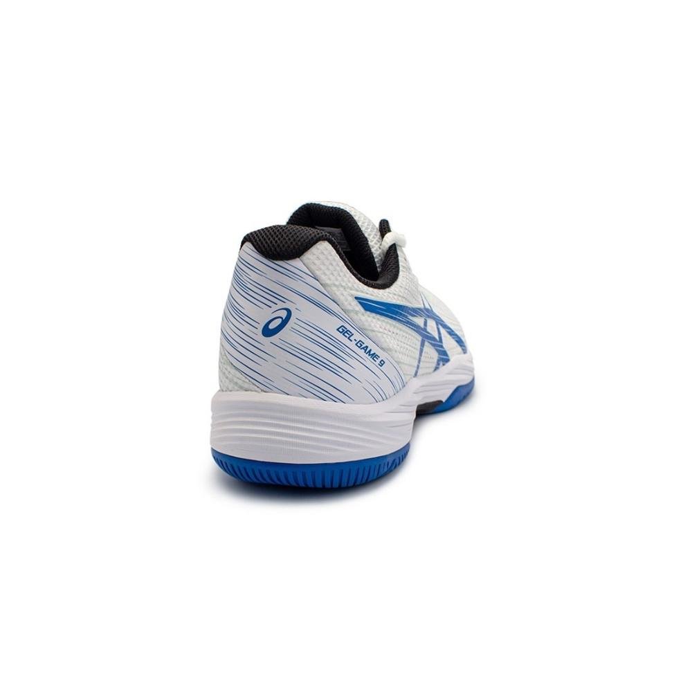 Tênis Asics Masculino Gel-Game 9 Quadra Branco/Azul 4