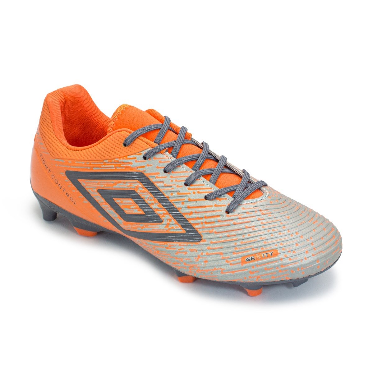 Chuteira Campo Umbro Gravity Cinza/Laranja 2
