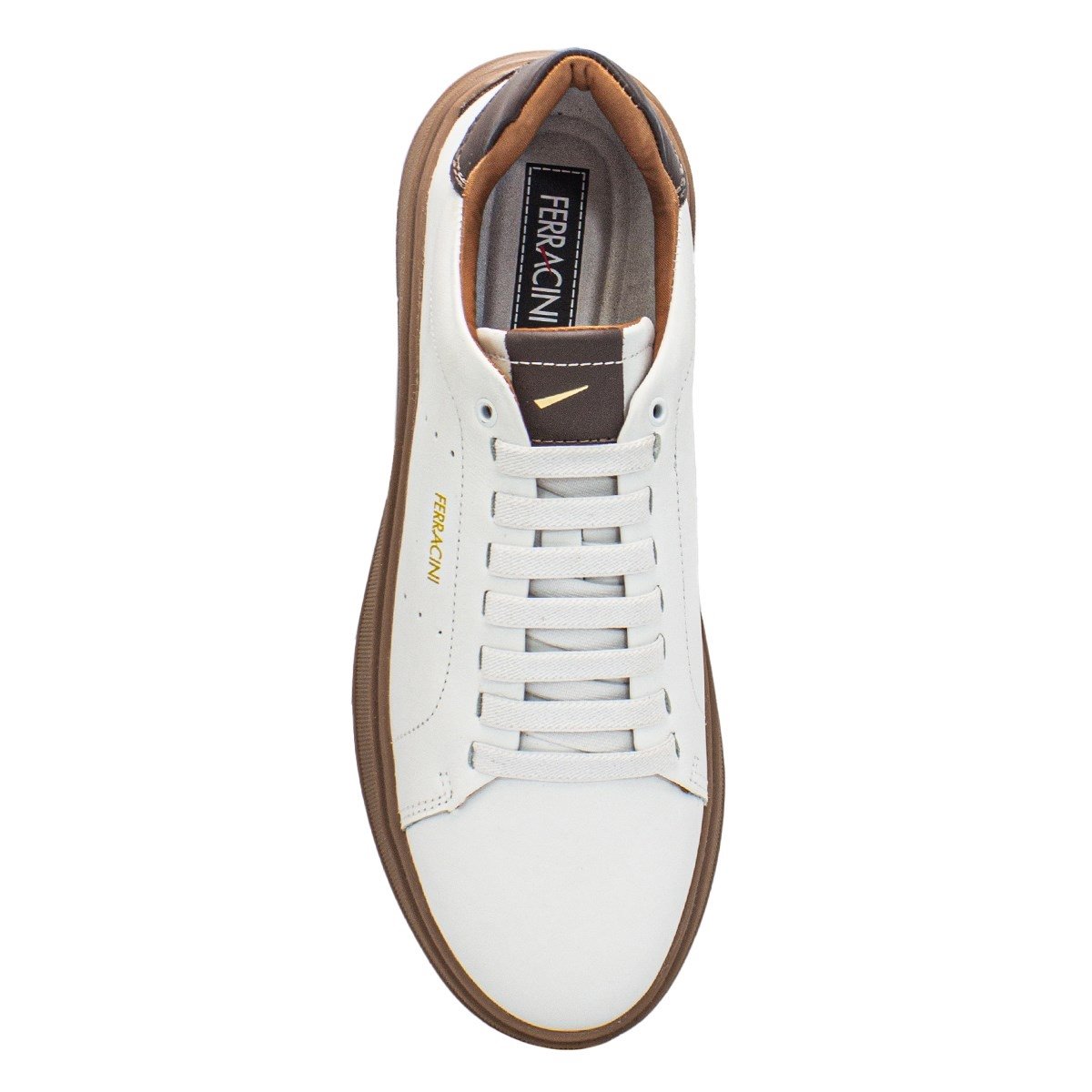 Tênis de Couro Ferracini Masculino Logan 9315 Branco/Marrom 3