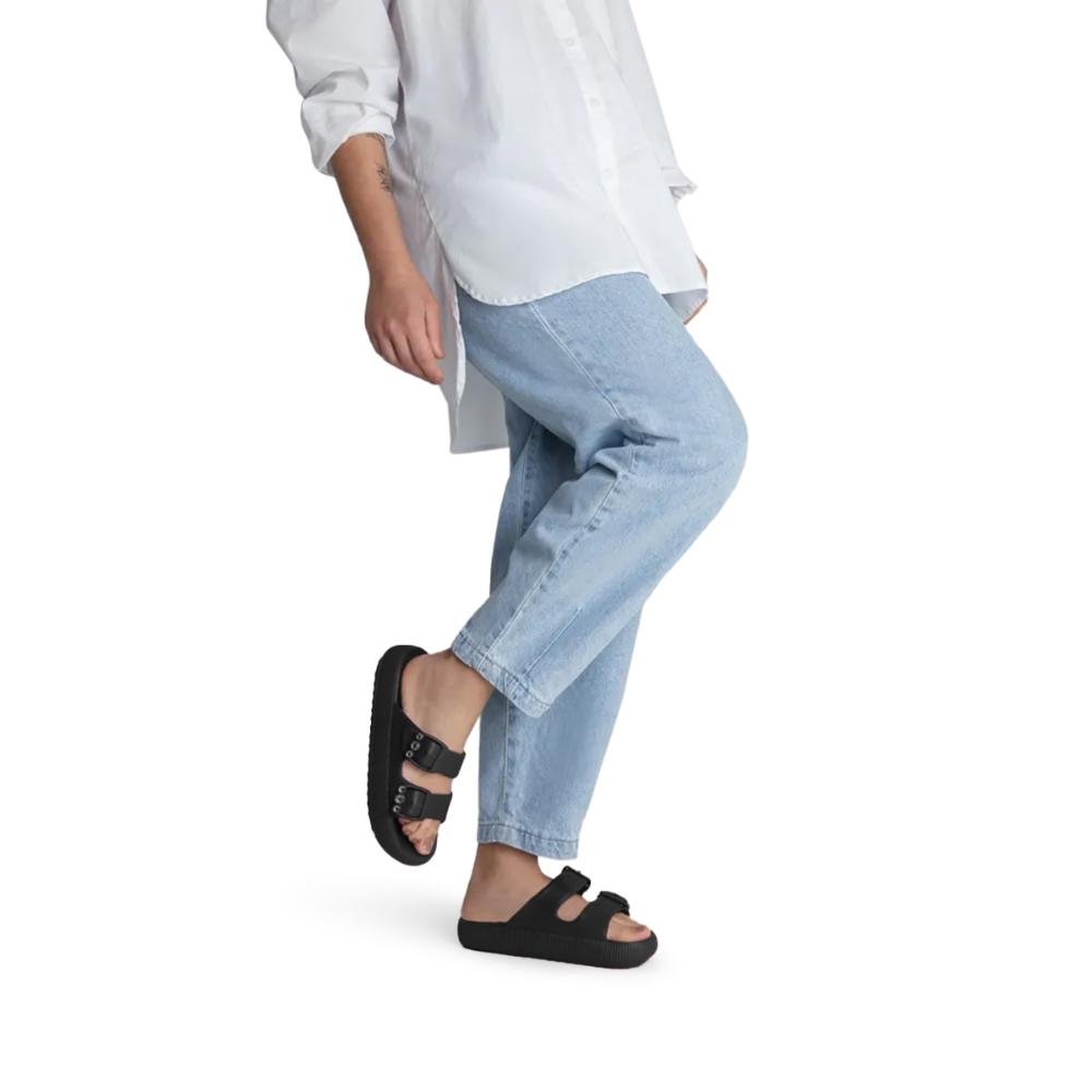 Chinelo Usaflex Feminino Slide Plataforma Poofy Eva Fivela Brilho AL4401 Preto 5