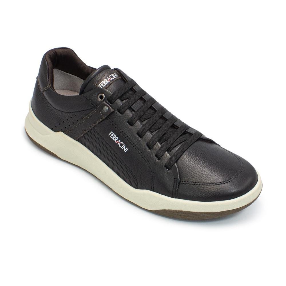 Tênis de Couro Ferracini Masculino Wind 8762 Preto 2