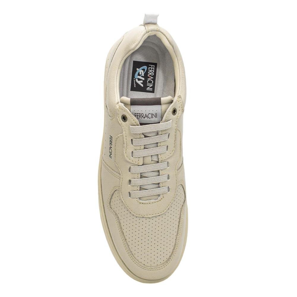 Tênis de Couro Ferracini Masculino Sense 7783 Bege 3