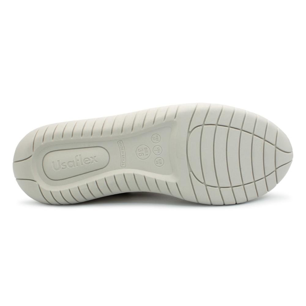 Tênis Usaflex Feminino em Couro Cadarço Elástico Casual AH1721 Preto 5