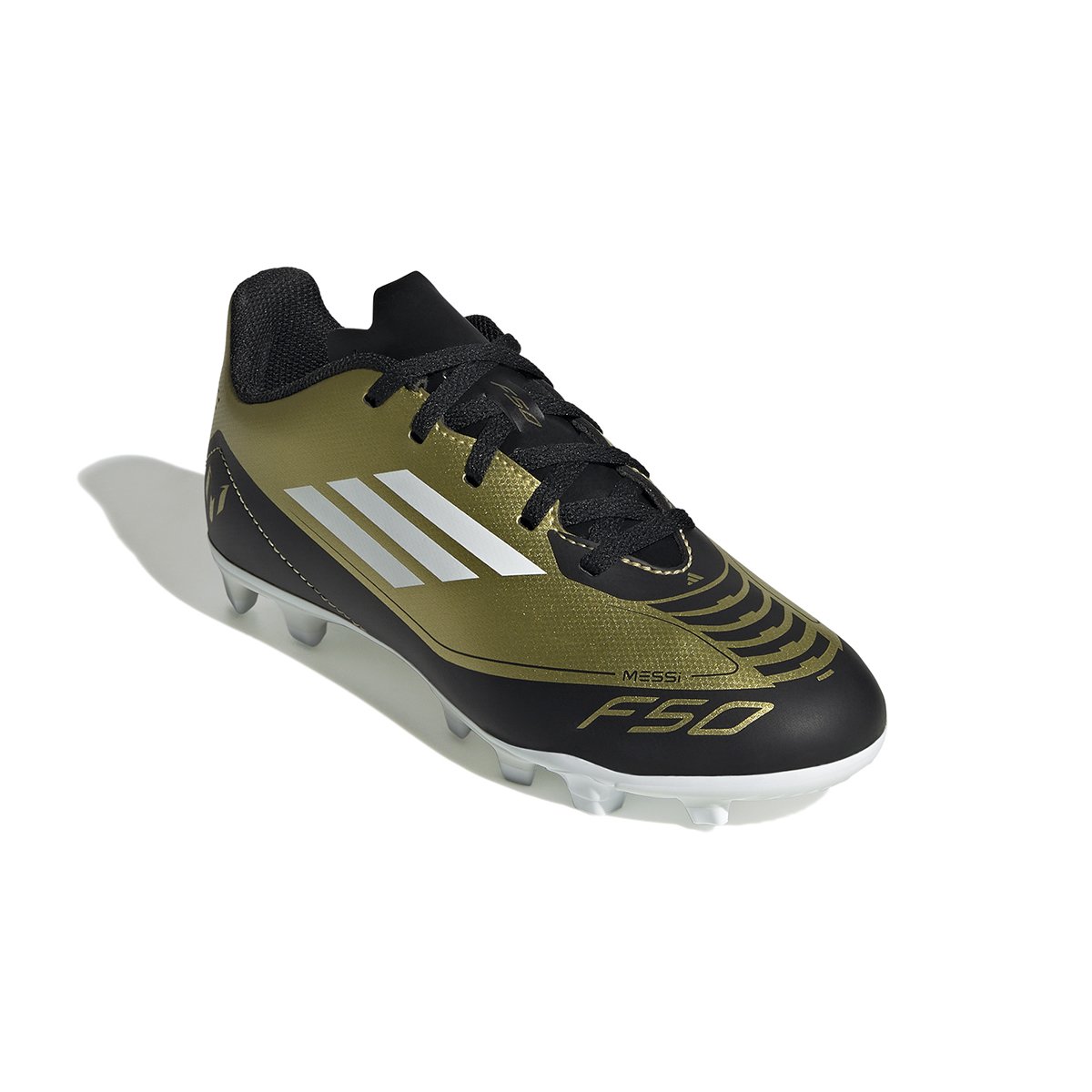 Chuteira Campo Adidas Unissex F50 Club Flexible Ground Messi Jr Dourado/Preto 2