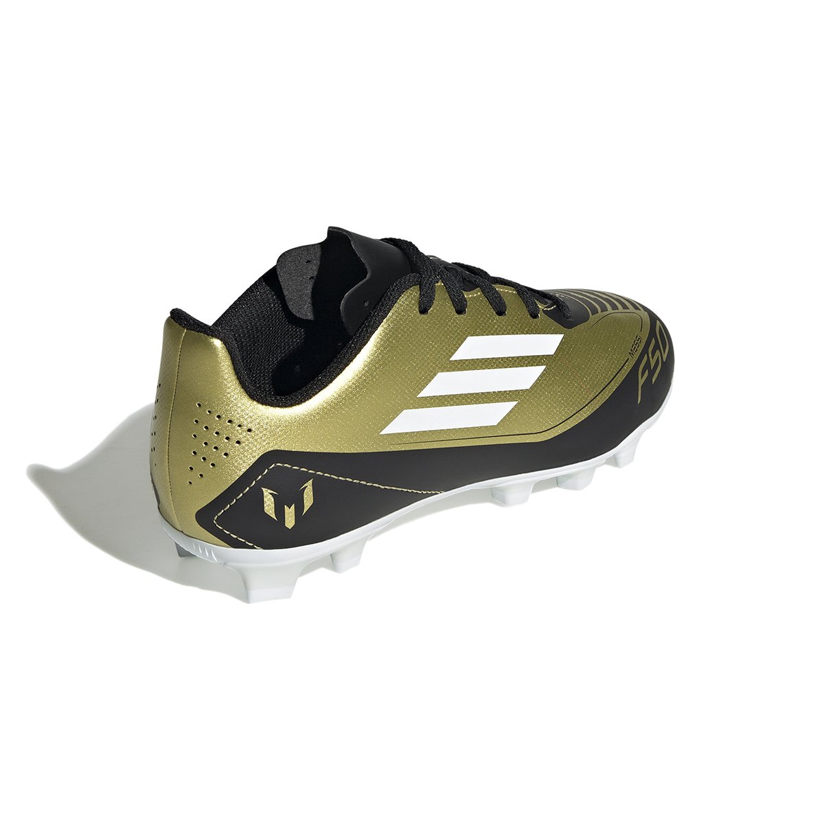 Chuteira Campo Adidas Unissex F50 Club Flexible Ground Messi Jr Dourado/Preto 4