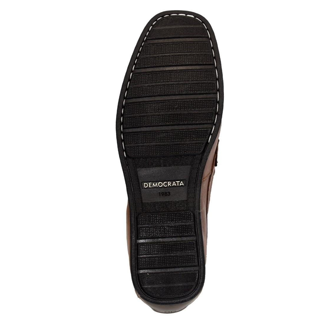 Mocassim De Couro Democrata Easy Ted 135201+Cinto Masculino Dupla Face Marrom 5