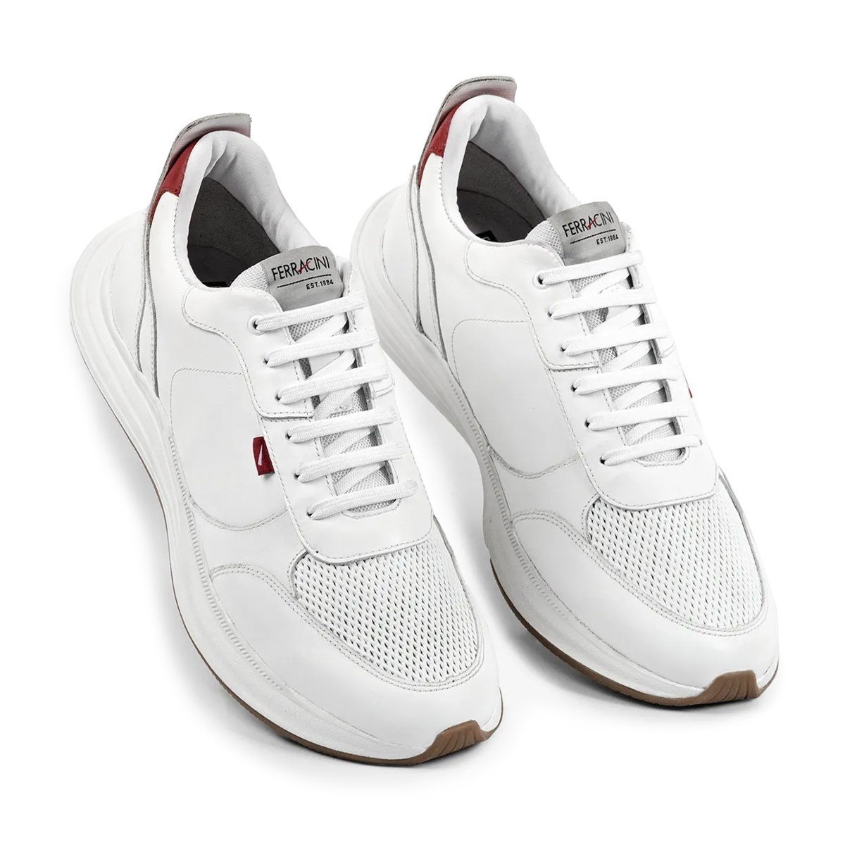 Tênis de Couro Ferracini Masculino Moove 9483-650 Branco/Vermelho 2