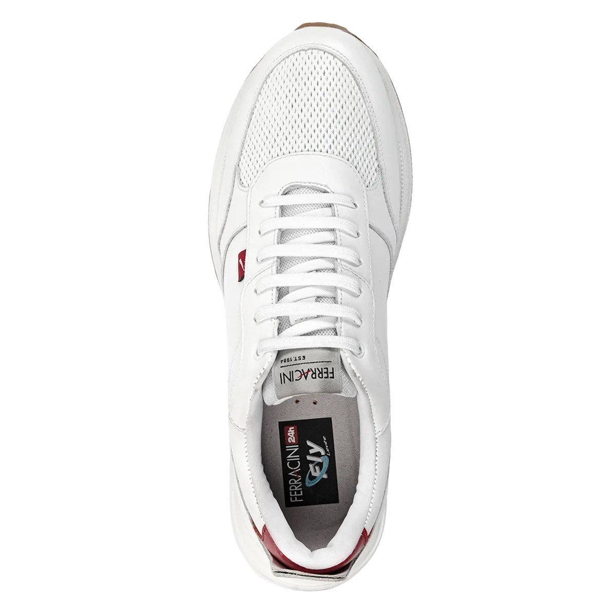 Tênis de Couro Ferracini Masculino Moove 9483-650 Branco/Vermelho 3
