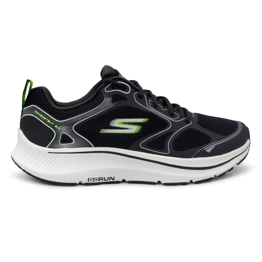 Tênis Skechers Masculino Go Run Consistent Corrrida Preto/Verde