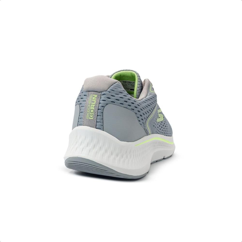Tênis Skechers Masculino Go Run Consistent 2.0 - Mile Marker Corrida Cinza/Verde 4