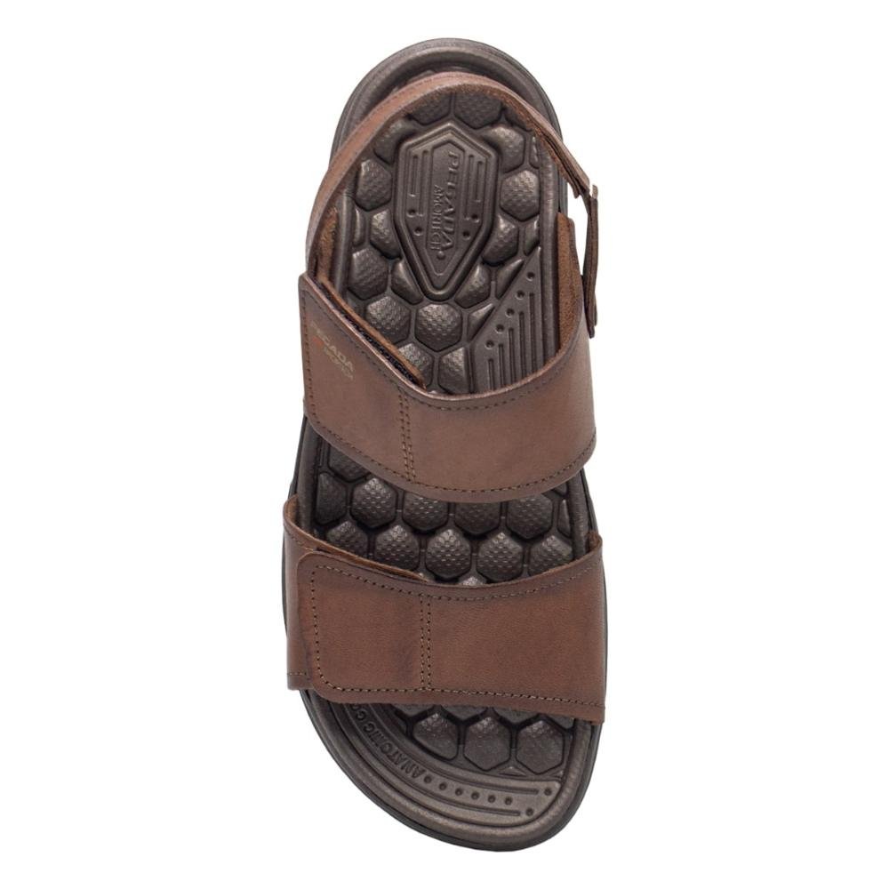 Sandália Pegada Masculina Couro Tiras Duplas 2 em 1 133303 Marrom 3