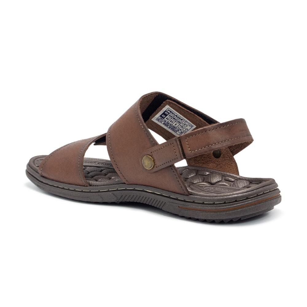 Sandália Pegada Masculina Couro Tiras Duplas 2 em 1 133303 Marrom 4