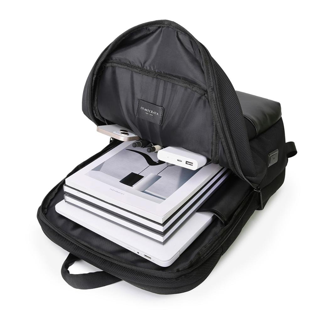 Mochila Democrata Executiva Smart Cabo USB Multicompartimentos Para Notebook MOC11902 Preto 5