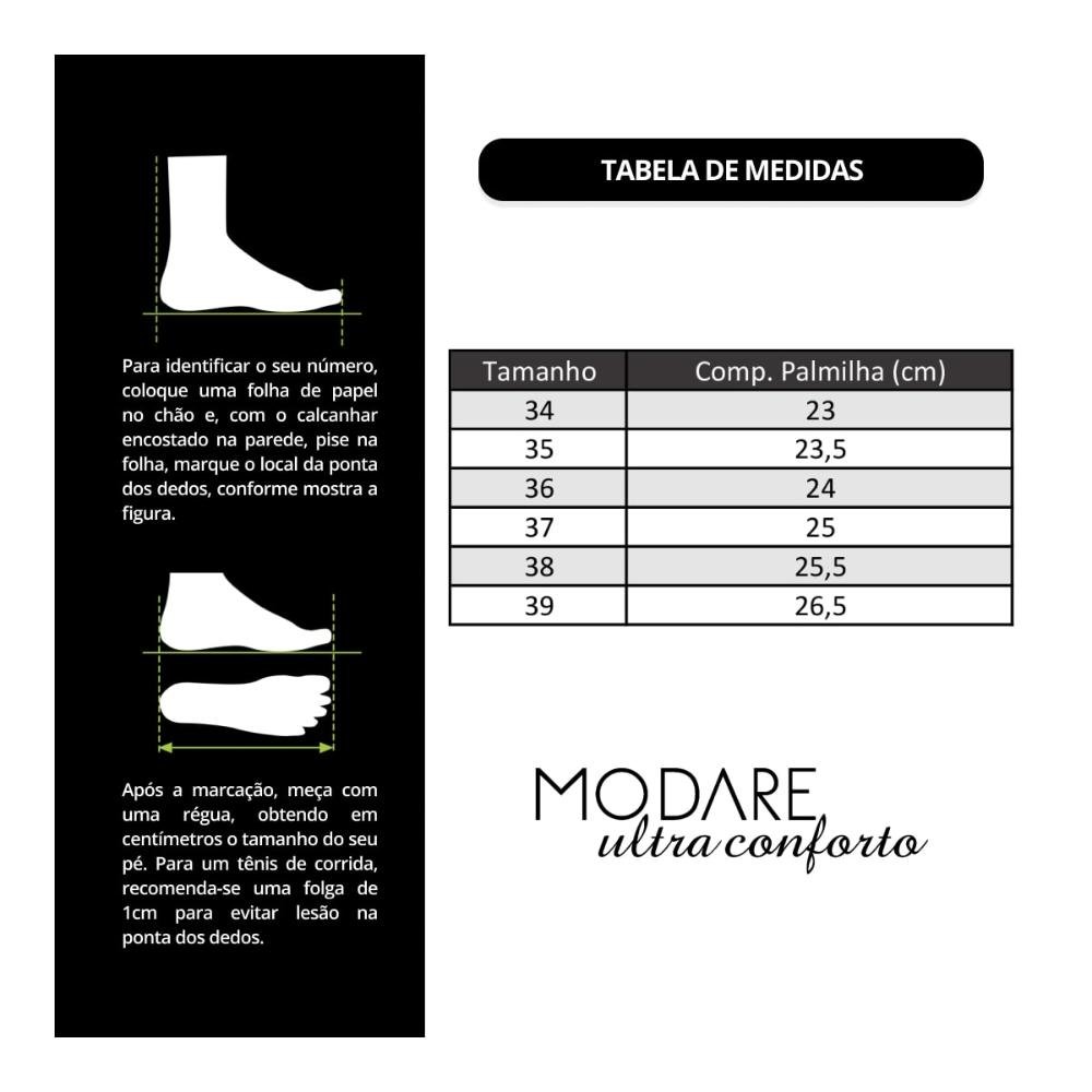 Tênis Modare Feminino Slip On Knit Adana Ultraconforto Casual 7395.101 Preto 6