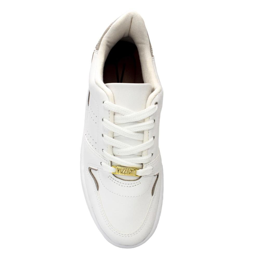 Tênis Vizzano Feminino Pelica Napa Pele Strech Branco/Cinza 3