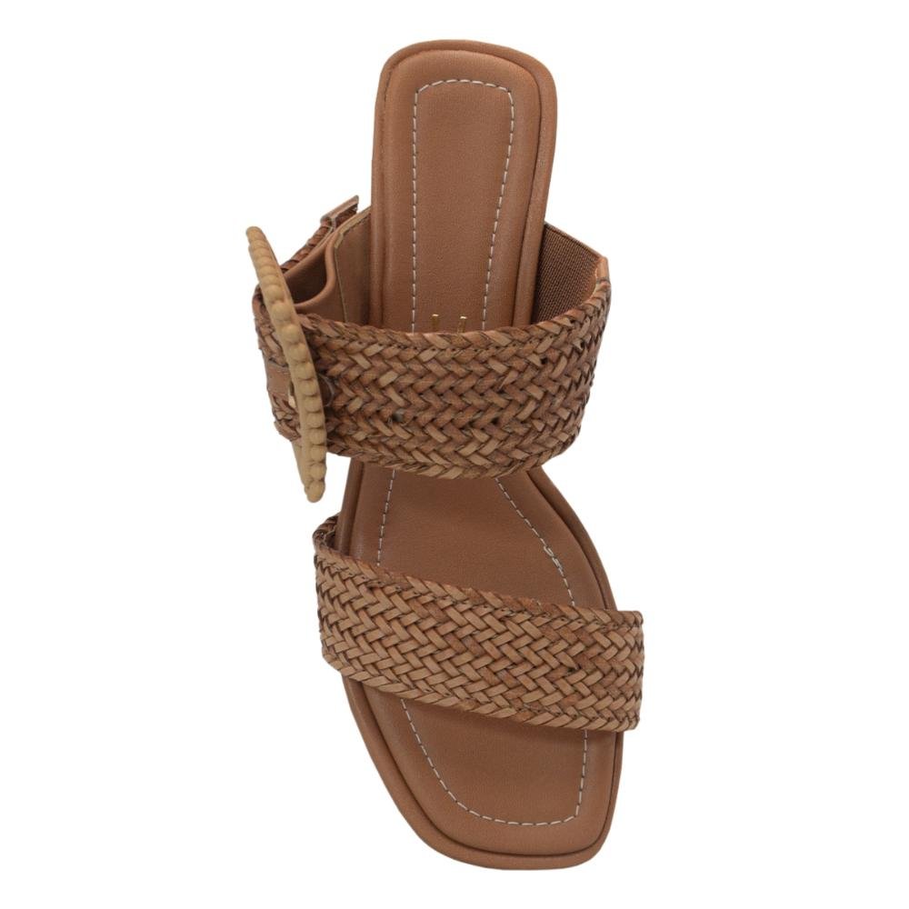 Tamanco Vizzano Feminino Tiras Duplas Salto Bloco 6530.103 Marrom Claro 3