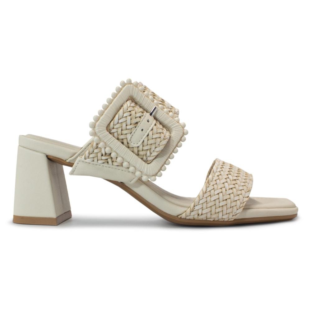 Tamanco Vizzano Feminino Tiras Duplas Salto Bloco 6530.103 Branco 1