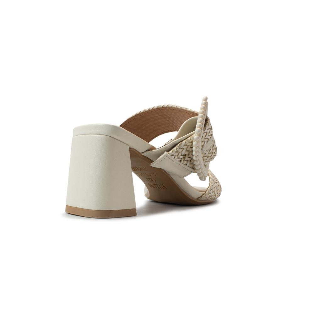 Tamanco Vizzano Feminino Tiras Duplas Salto Bloco 6530.103 Branco 4