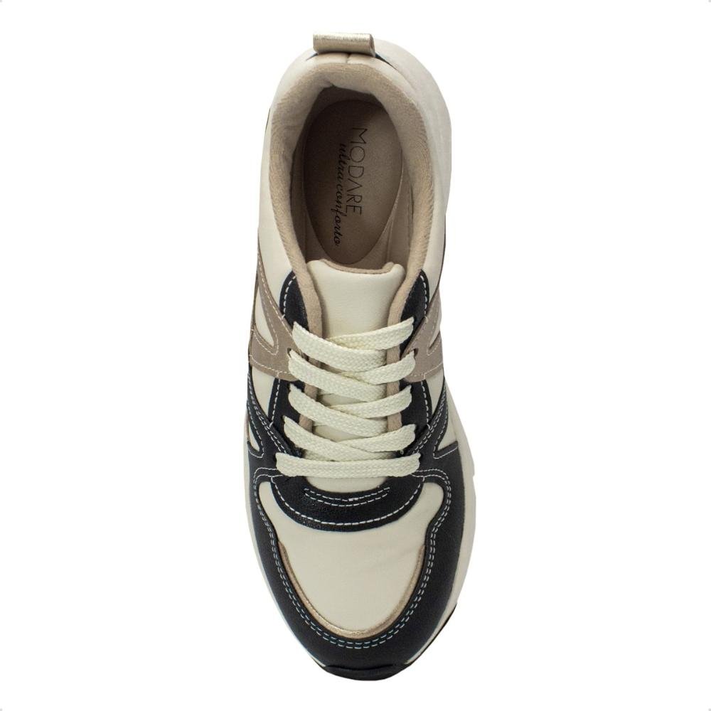 Tênis Modare Feminino Napa Ultraconforto Casual 7401.102 Bege/Preto 3