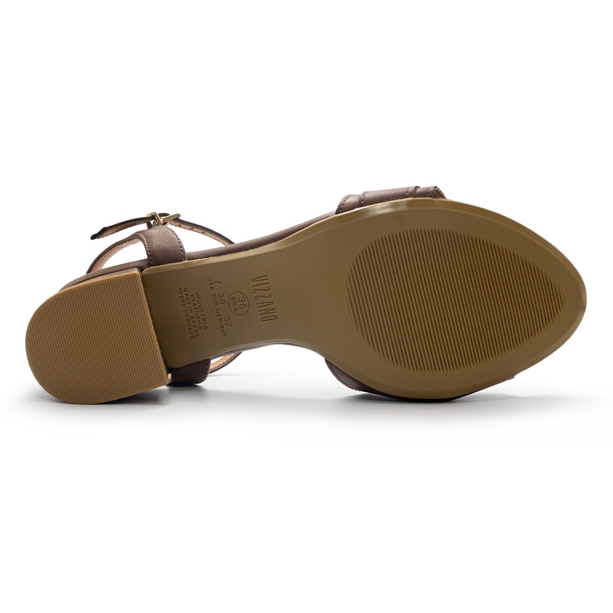 Sandália Vizzano Feminina Fivela Salto Bloco 6291.1184 Marrom 5