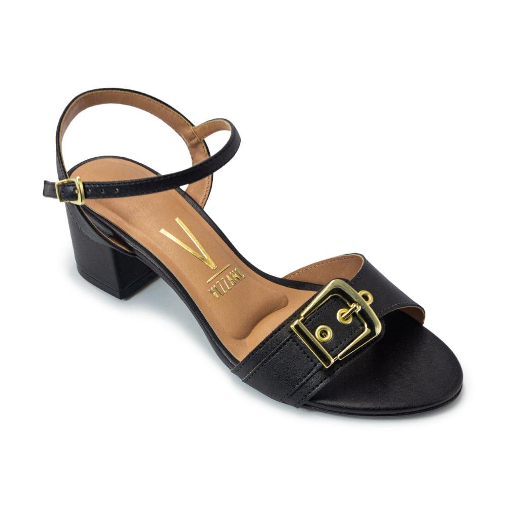 Sandália Vizzano Feminina Fivela Salto Bloco 6291.1184 Preto 2