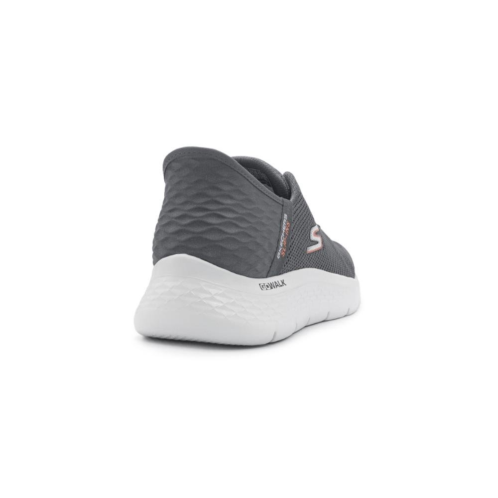 Tênis Skechers Masculino Go Walk Flex - Hands Up Treino Cinza/Laranja 4