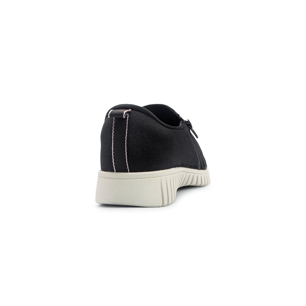 Tênis Usaflex Feminino Slip On Elastano Zíper Casual AE22039 Preto 4