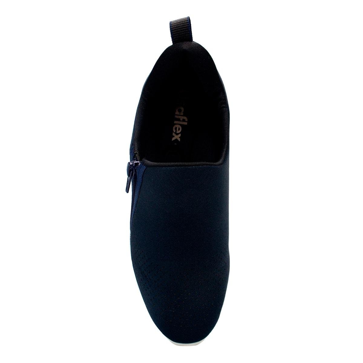 Tênis Usaflex Feminino Slip On Elastano Zíper Casual AE22039 Azul 3