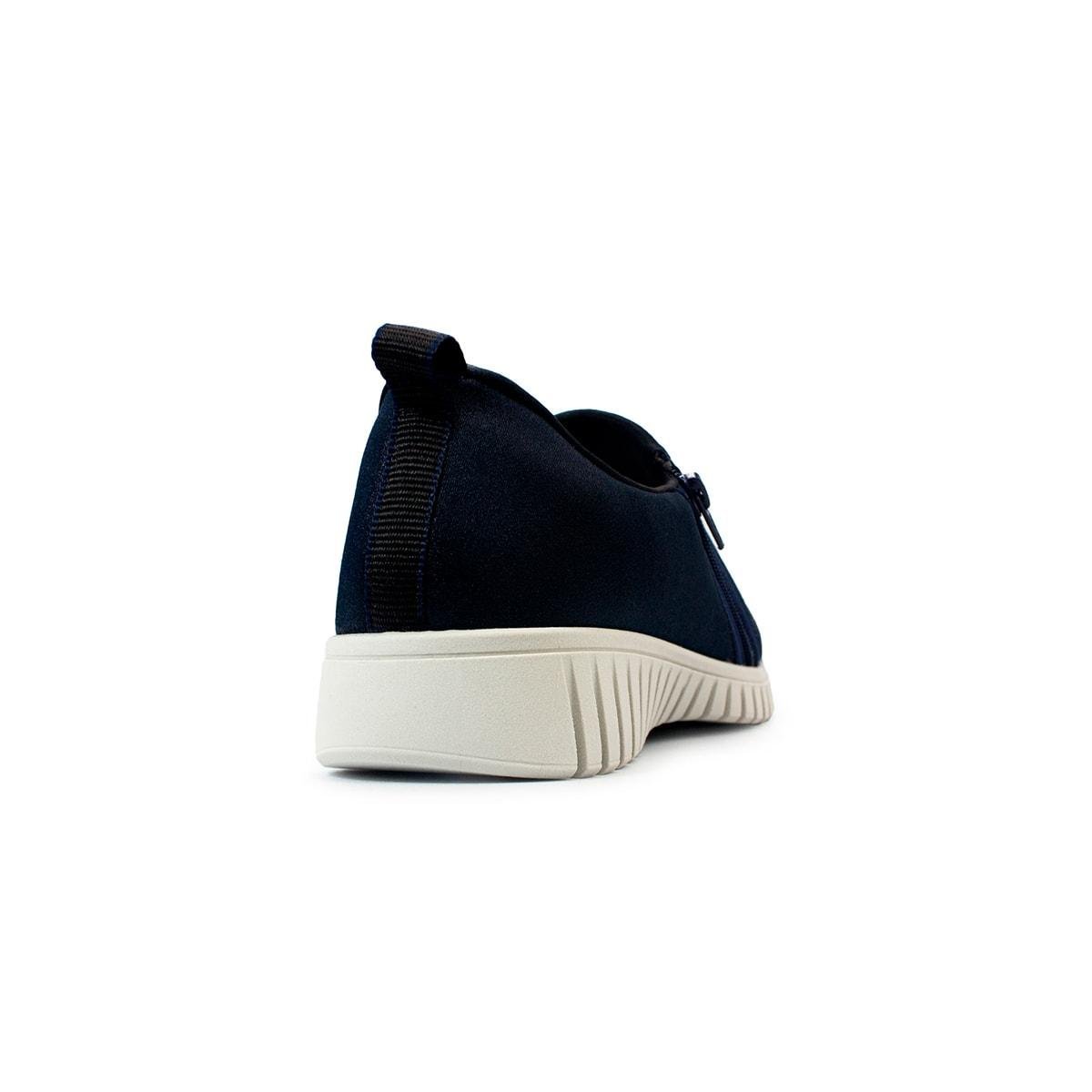 Tênis Usaflex Feminino Slip On Elastano Zíper Casual AE22039 Azul 4